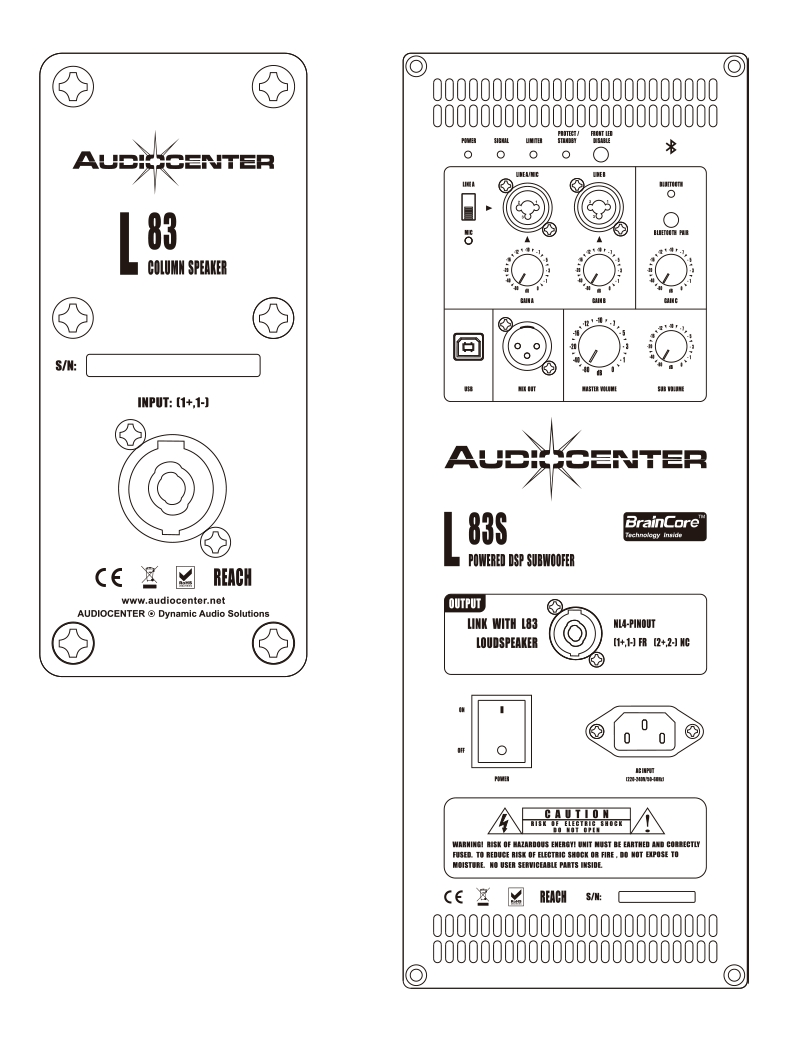 AudioCenter Dual L83+L83S Active DSP Column PA System image 1