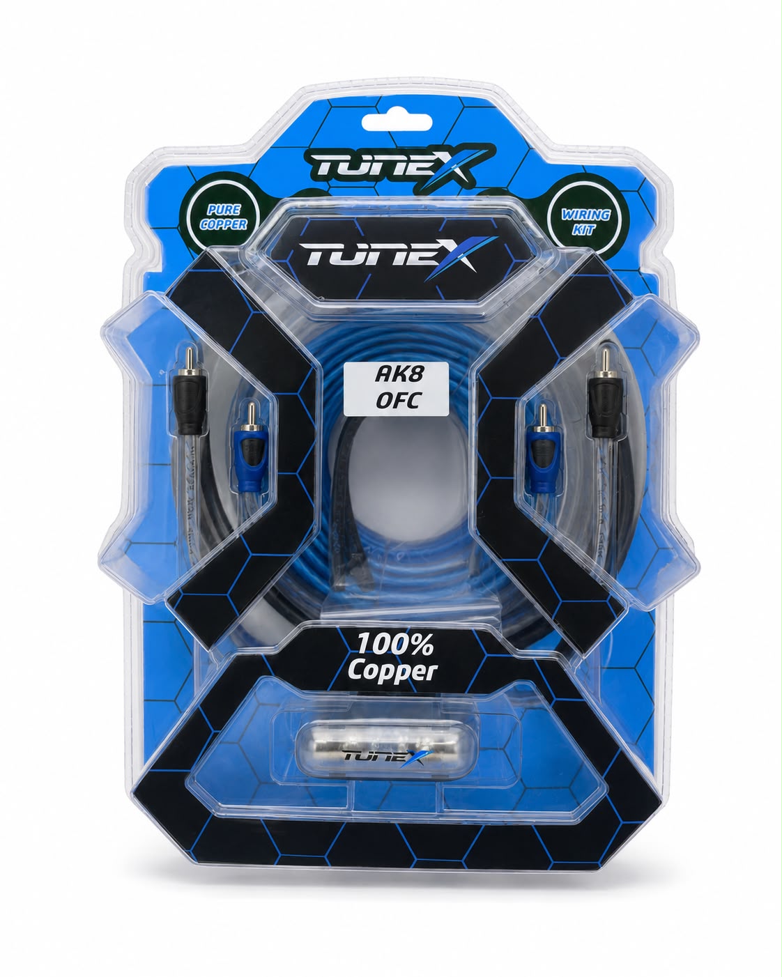 100% Oxygen Free Copper 8gauge Amplifier Wiring Kit | RCA & Speaker Cable Incl.