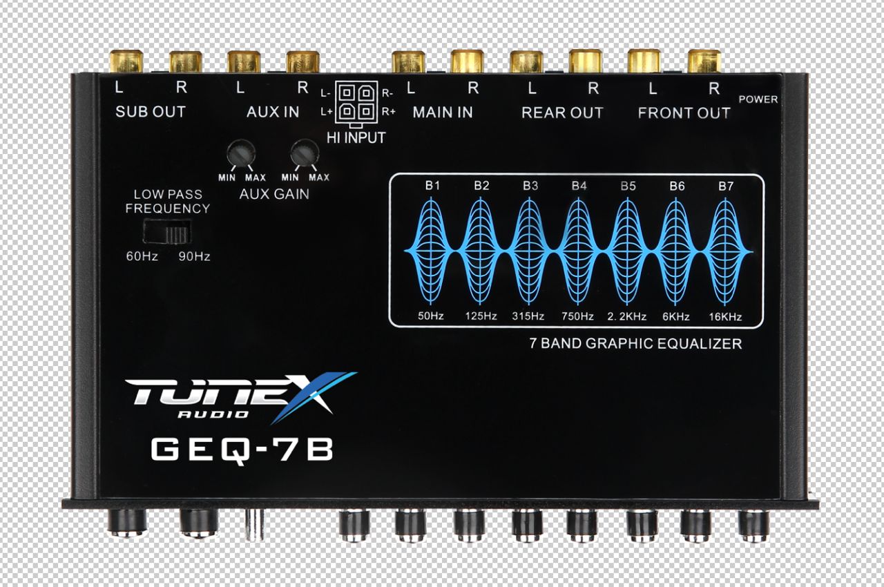 Tunex GEQ-7B Graphic Equalizer 7 Band w/ Subwoofer Control image 1