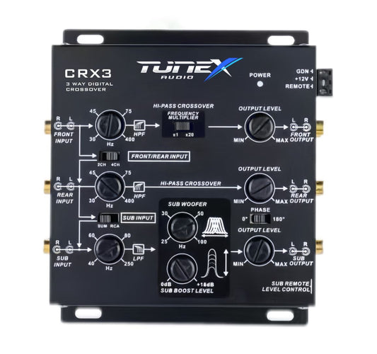 Tunex Audio CRX3 Electronic Crossover 3 Way w/ Bass Controller image 0