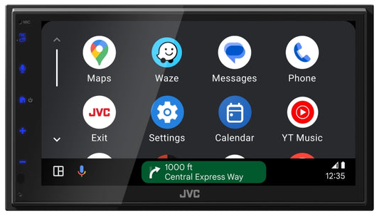 JVC KW-M690BW Digital Media Receiver featuring 6.8" Capacitive Touch Monitor / Apple CarPlay (Wireless, Wired) / Android Auto™ (Wireless, Wired) / Wireless Mirroring / Bluetooth® / 13-Band EQ / Short Chassi