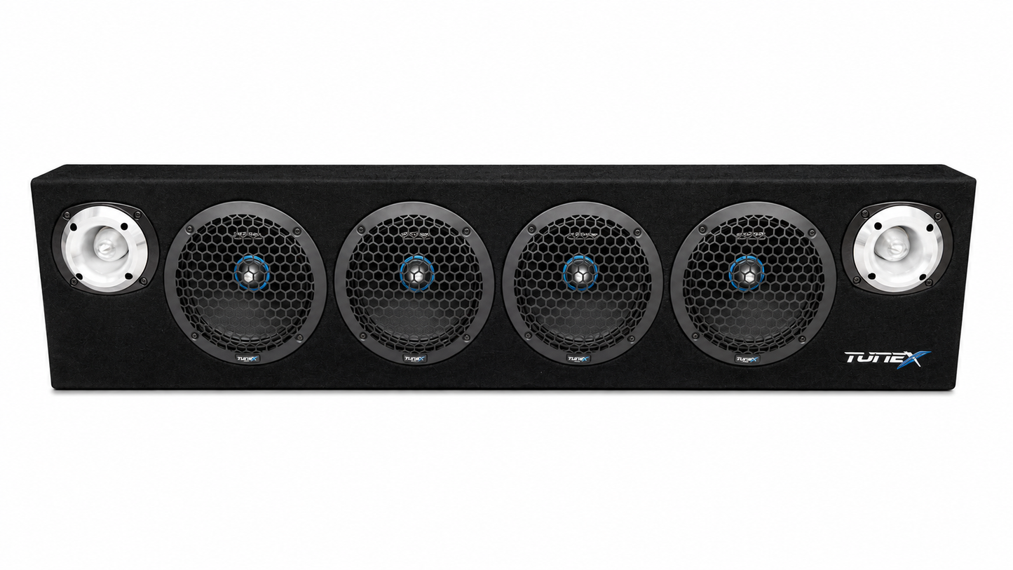 Tunex Pro 8" Bullet Quad Midbox with Tweeters 2400Watts