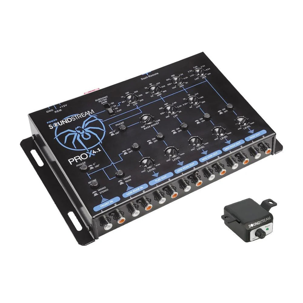 Soundstream PROX4.1 | 5-Way Electronic Crossover Optimized for Extreme SPL Applications