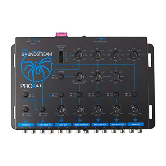 Soundstream PROX4.1 | 5-Way Electronic Crossover Optimized for Extreme SPL Applications