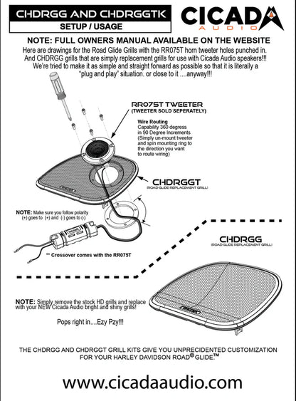 Cicada Audio Grills for Roadglide 2014-2023 w/ TWEETERS