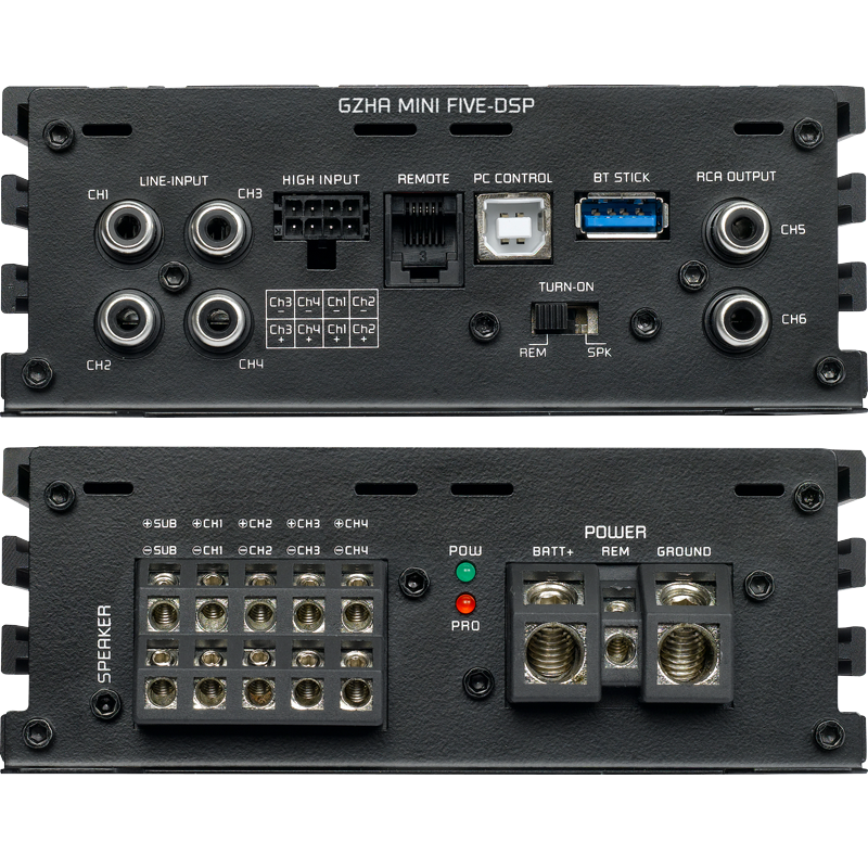Ground Zero GZHA MINI FIVE-DSP 5-channel class D compact amplifier with DSP image 1
